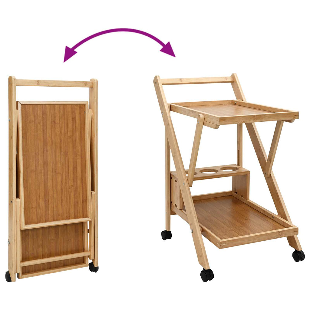 Carrito de cocina con ruedas Marrón Claro 65 x 40,5 x 76,5 cm