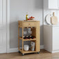Carrinho de Cozinha com Rodas Natural 37 x 36 x 80 cm Bambu