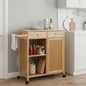 Carrinho de Cozinha com Rodas Natural 37 x 36 x 80 cm Bambu