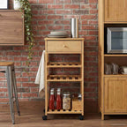 Carrito de cocina con ruedas Natural 37 x 36 x 80 cm Bambú