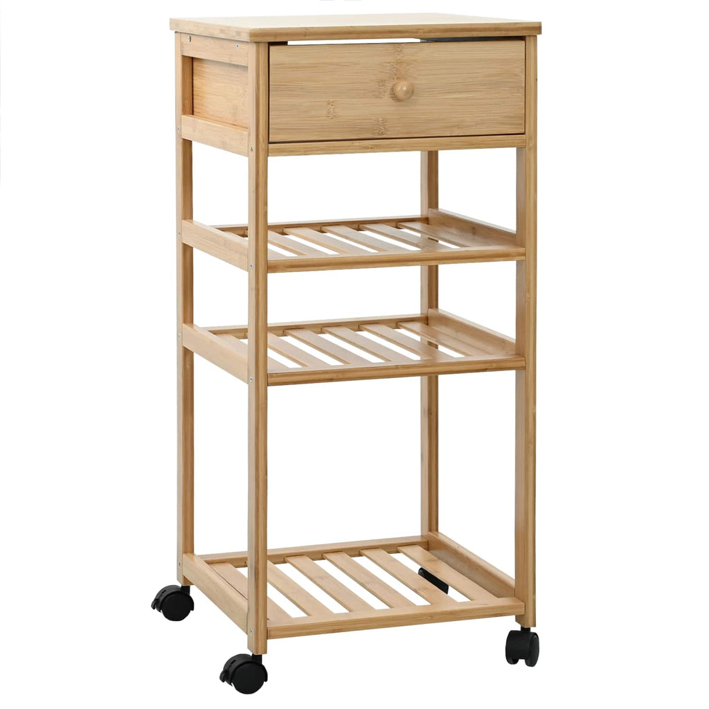 Carrito de cocina con ruedas Natural 37 x 36 x 80 cm Bambú