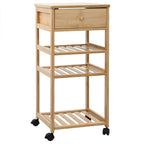 Carrito de cocina con ruedas Natural 37 x 36 x 80 cm Bambú