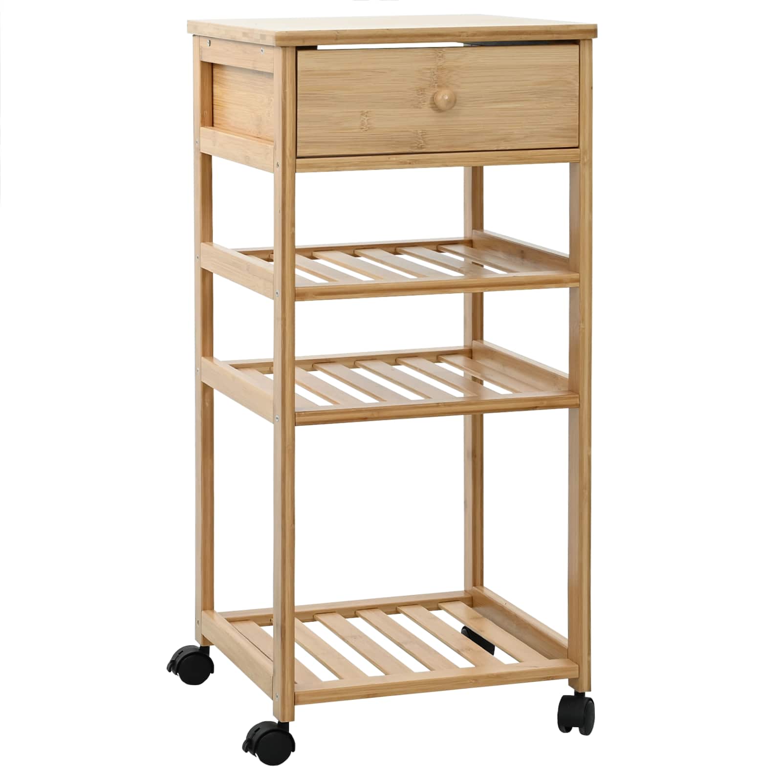 Carrito de cocina con ruedas Natural 37 x 36 x 80 cm Bambú
