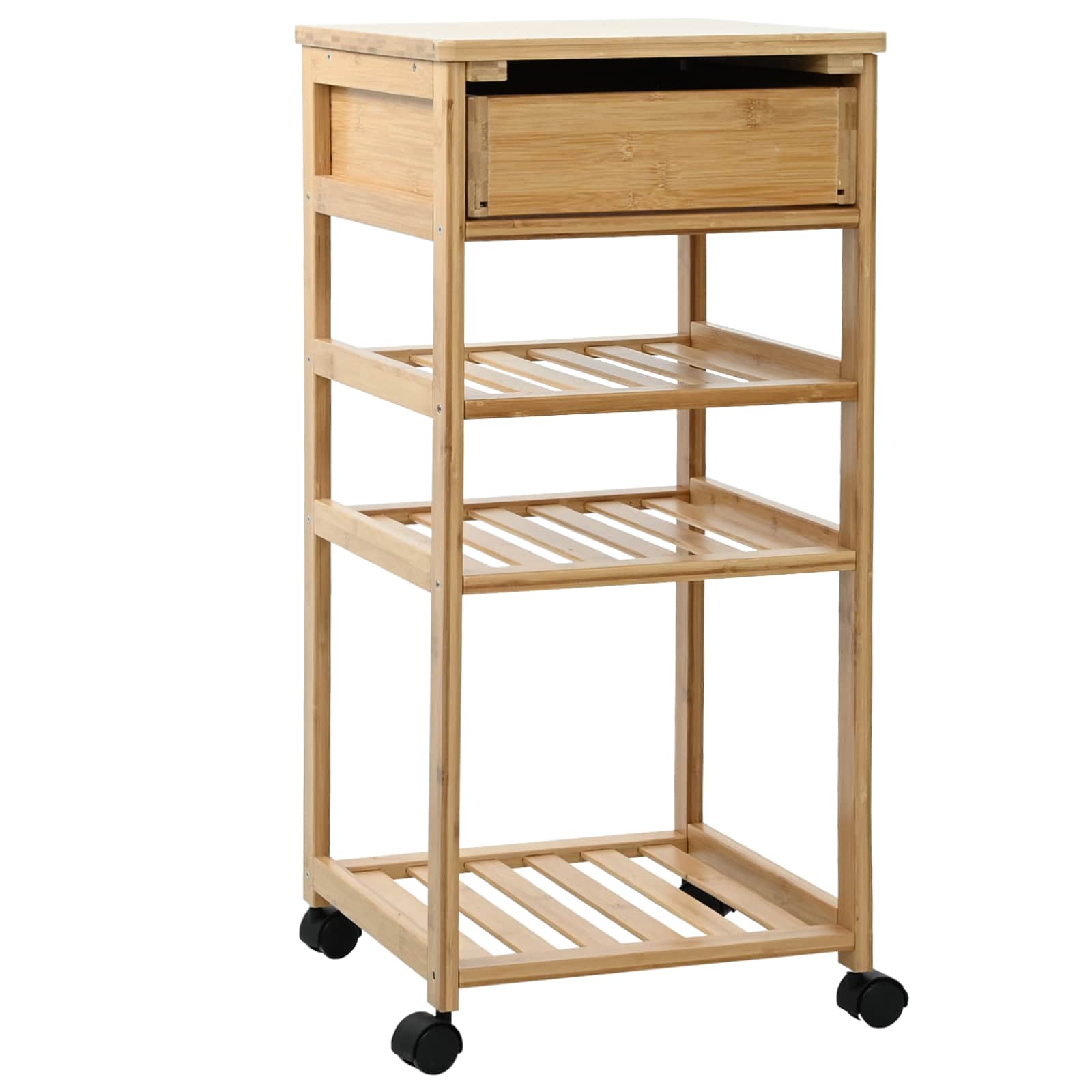 Carrito de cocina con ruedas Natural 37 x 36 x 80 cm Bambú