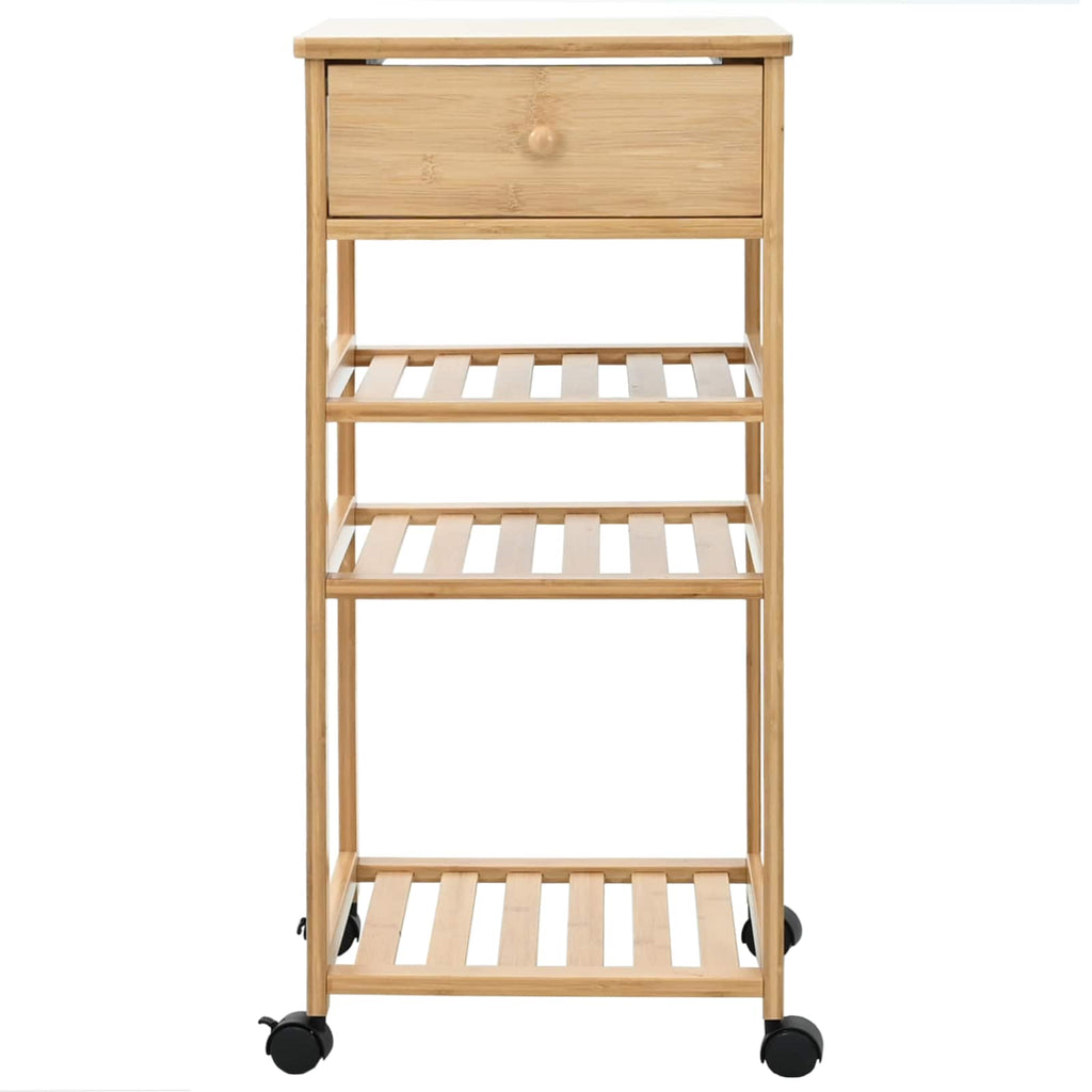 Carrito de cocina con ruedas Natural 37 x 36 x 80 cm Bambú