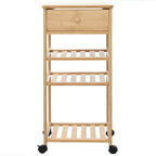 Carrito de cocina con ruedas Natural 37 x 36 x 80 cm Bambú