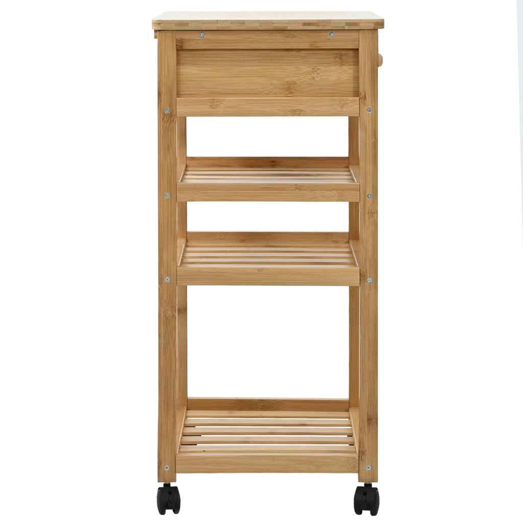 Carrito de cocina con ruedas Natural 37 x 36 x 80 cm Bambú