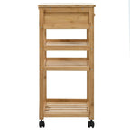 Carrito de cocina con ruedas Natural 37 x 36 x 80 cm Bambú