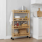 Carrito de cocina con ruedas Natural 60 x 18 x 97 cm Bambú