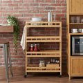 Carrito de cocina con ruedas Natural 60 x 18 x 97 cm Bambú