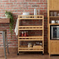 Carrinho de Cozinha com Rodas Natural 60 x 18 x 97 cm Bambu
