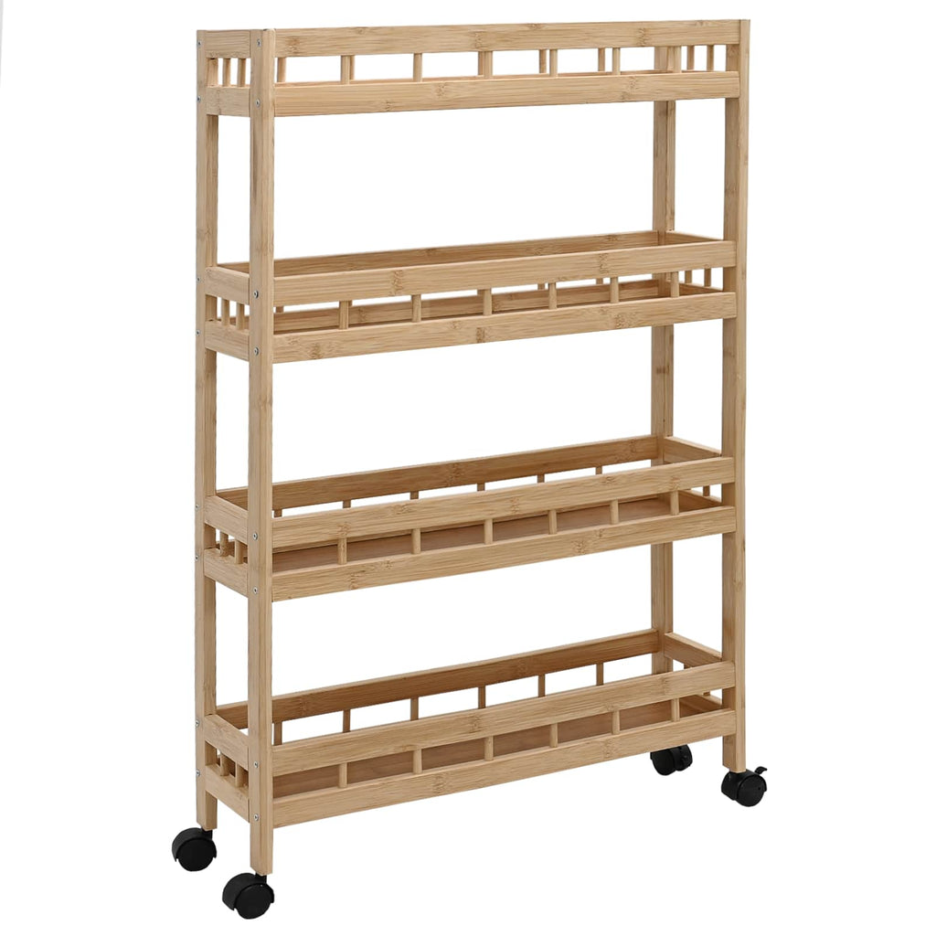 Carrito de cocina con ruedas Natural 60 x 18 x 97 cm Bambú