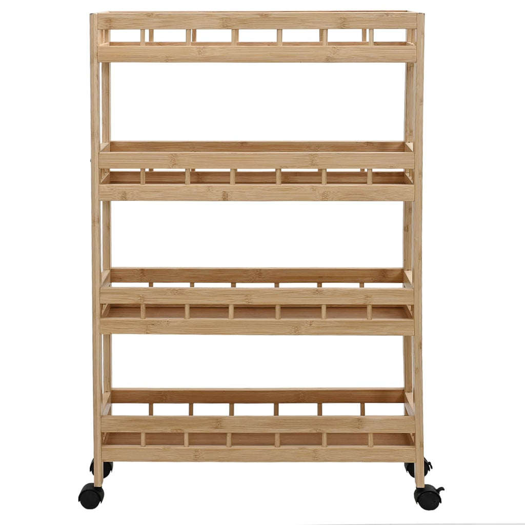 Carrito de cocina con ruedas Natural 60 x 18 x 97 cm Bambú