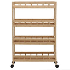 Carrito de cocina con ruedas Natural 60 x 18 x 97 cm Bambú