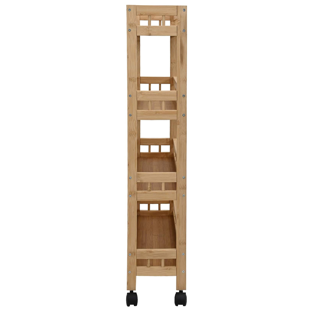 Carrito de cocina con ruedas Natural 60 x 18 x 97 cm Bambú