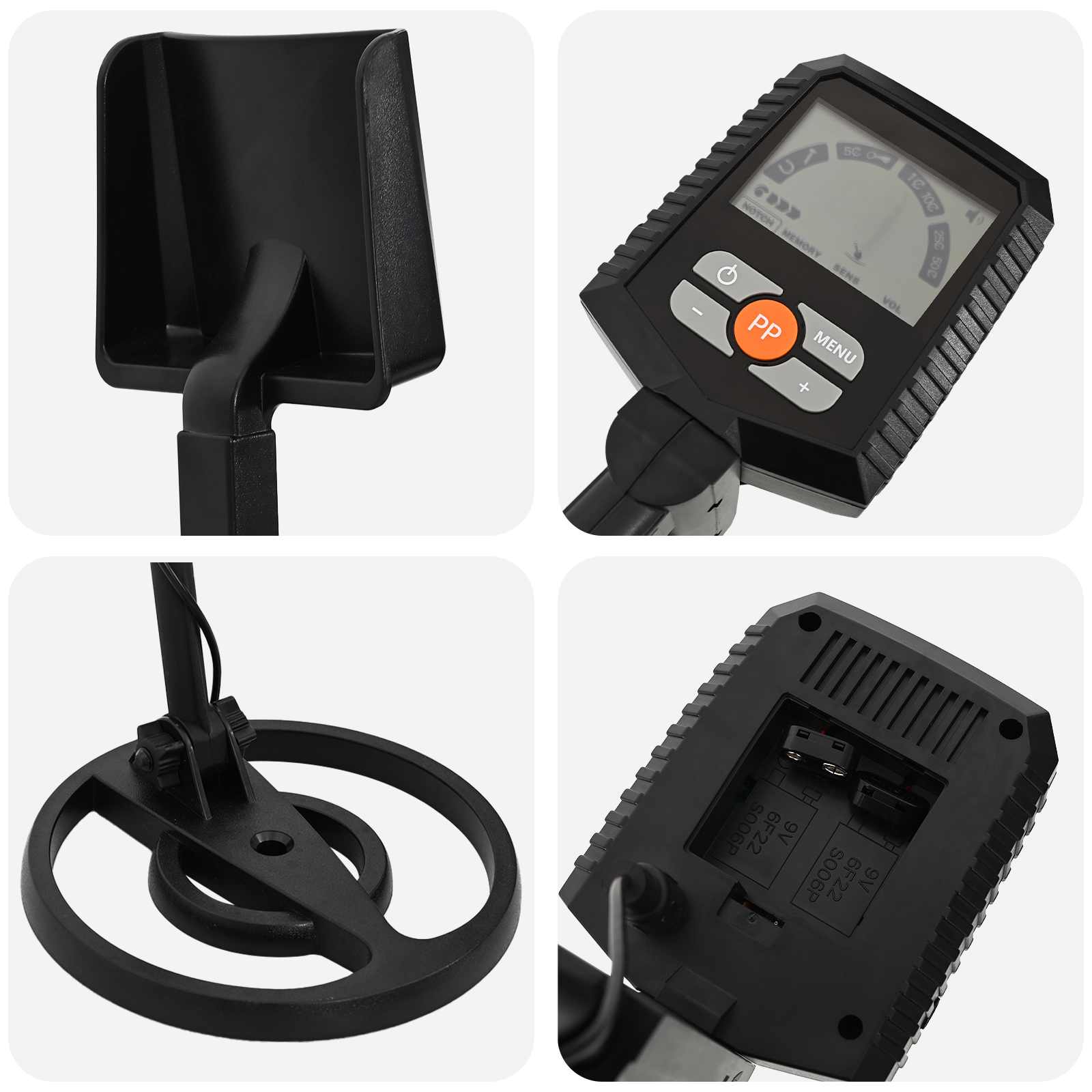 Detector de Metales con Pantalla LCD 3 Modelos Bobina de 19 cm