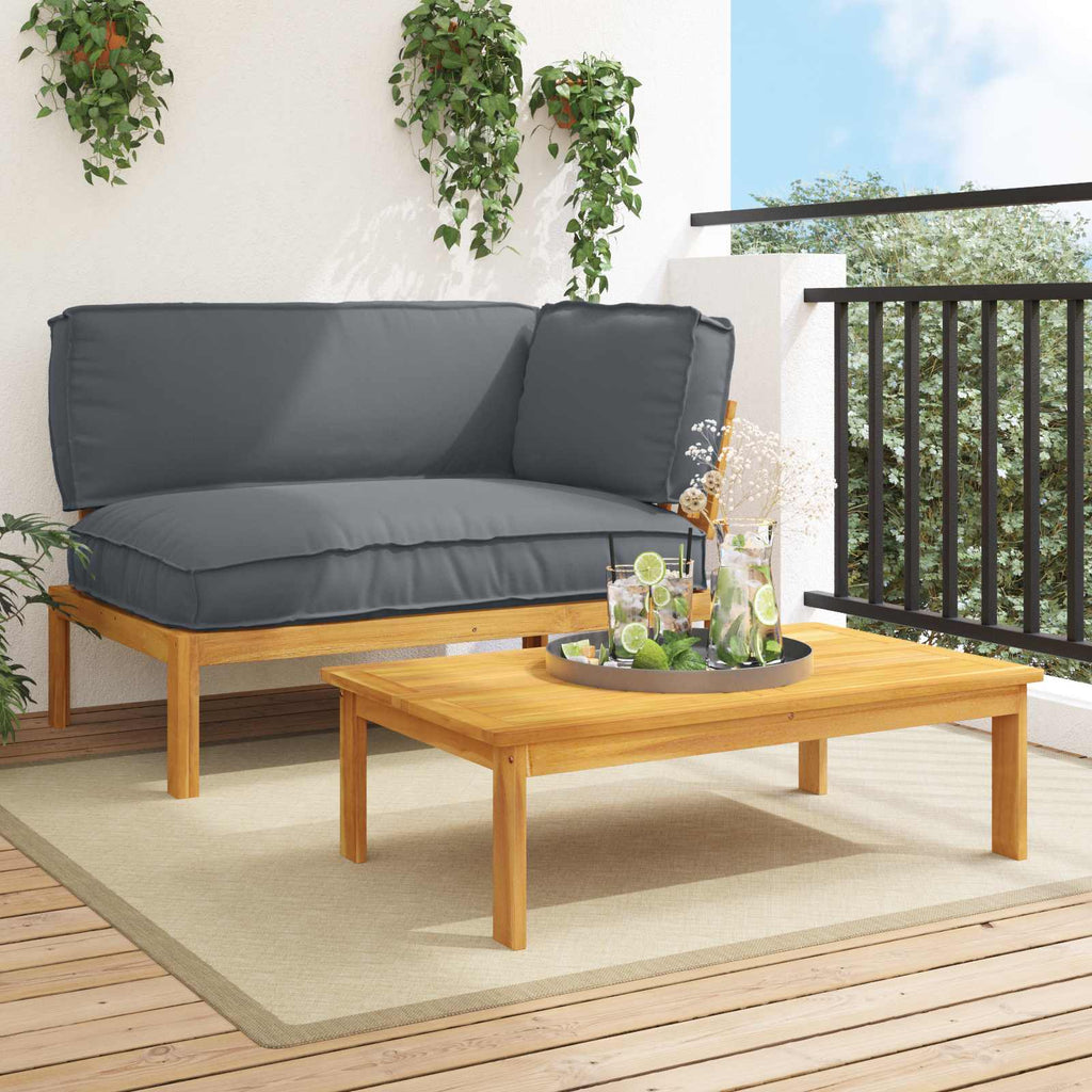 Juego de Sofá con cojín 2 pcs Antracita Madera de Acacia Sólida