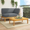 Juego de Sofá con cojín 2 pcs Antracita Madera de Acacia Sólida