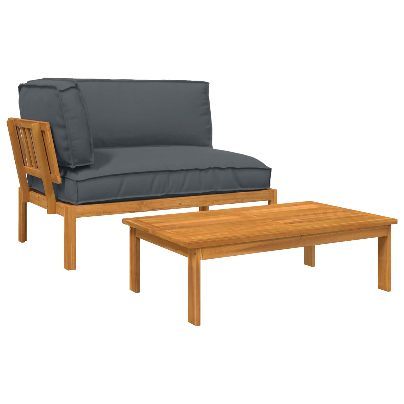 Juego de Sofá con cojín 2 pcs Antracita Madera de Acacia Sólida