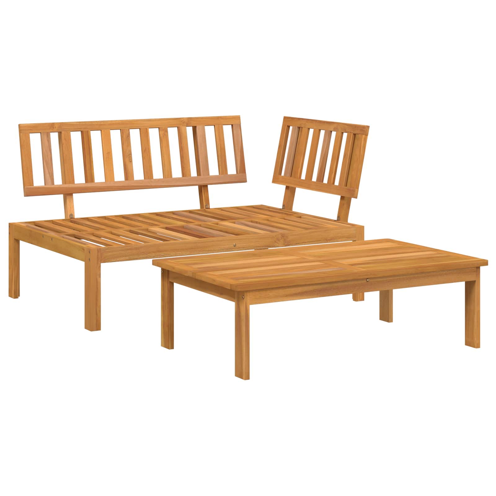 Juego de Sofá con cojín 2 pcs Antracita Madera de Acacia Sólida
