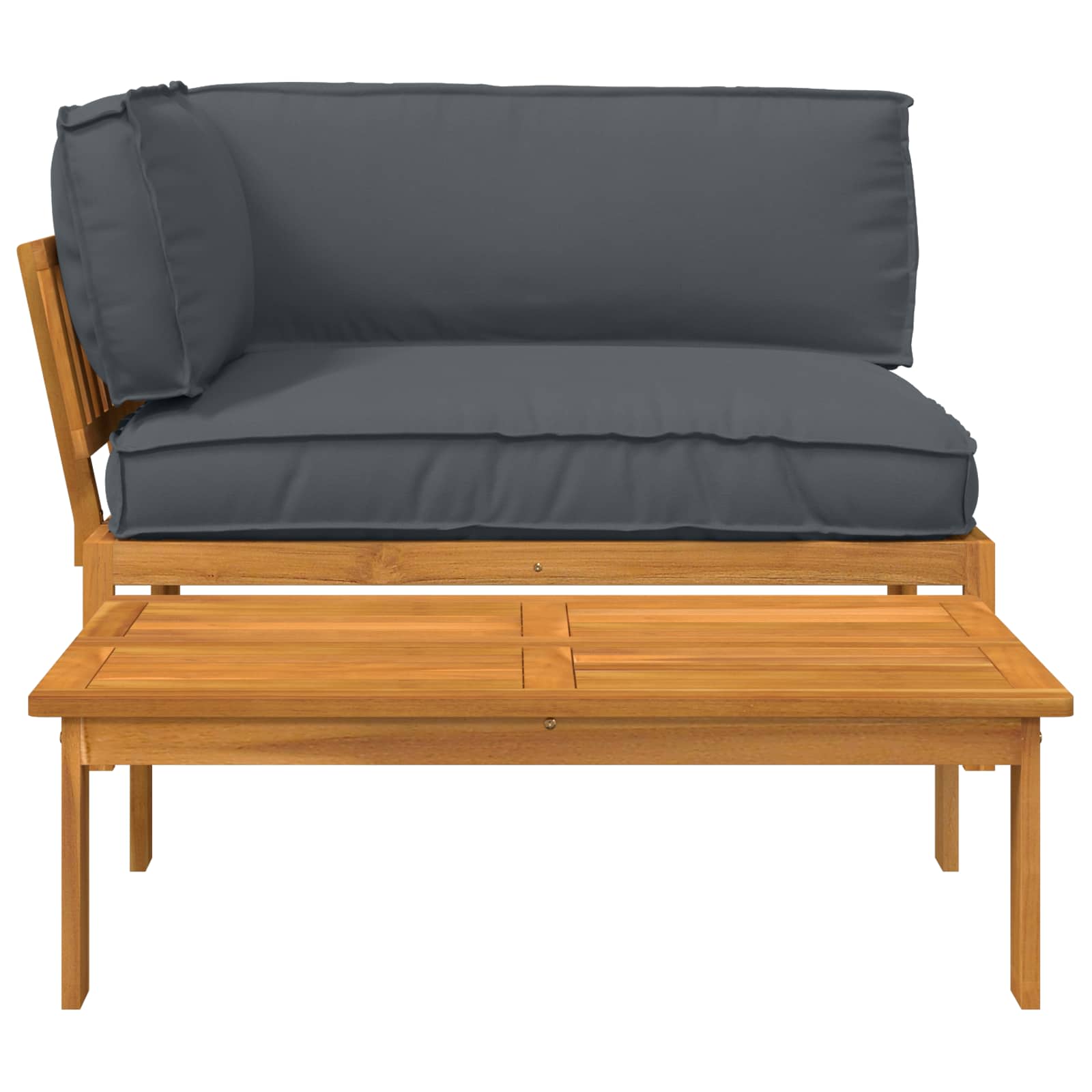 Juego de Sofá con cojín 2 pcs Antracita Madera de Acacia Sólida