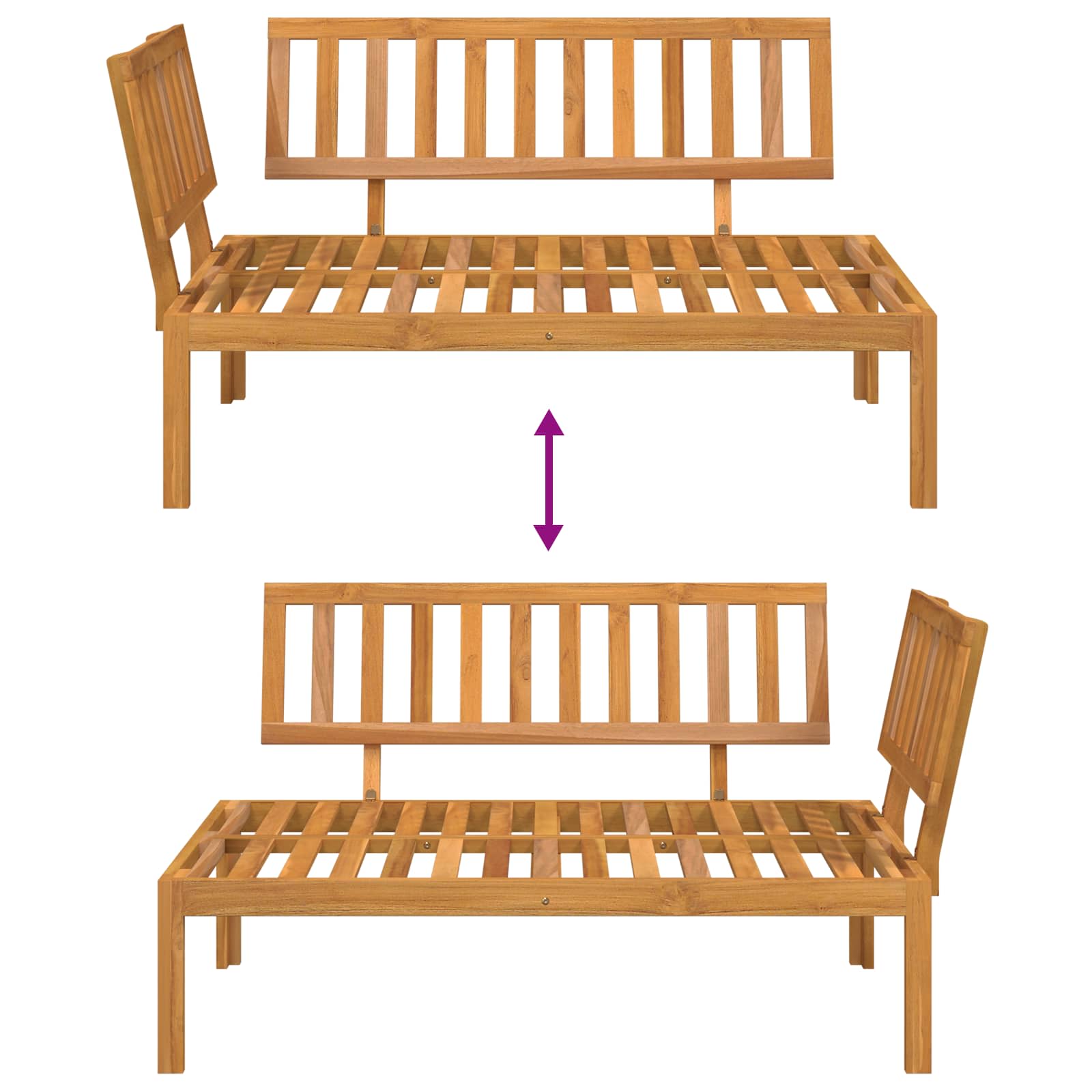 Juego de Sofá con cojín 2 pcs Antracita Madera de Acacia Sólida