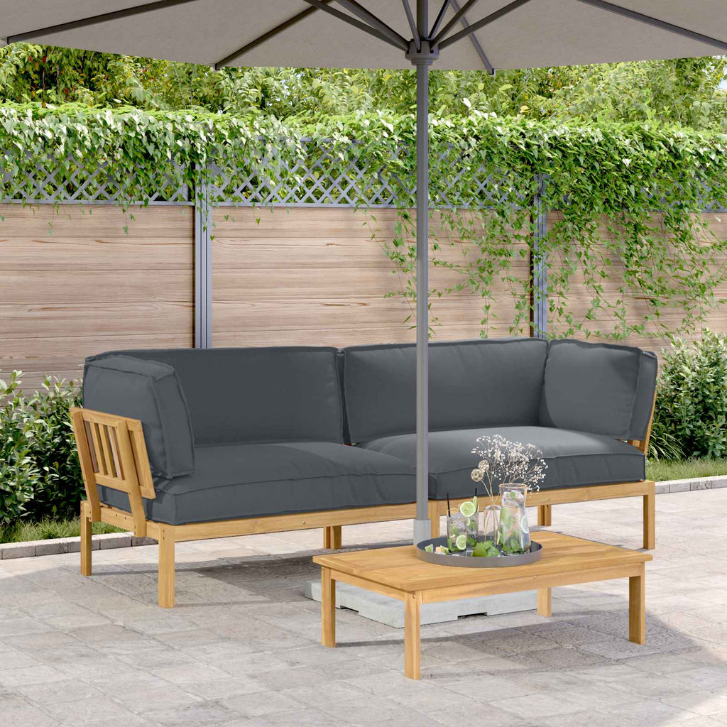 Juego de Sofá 4 pcs Gris Madera de Acacia Sólida