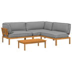 Juego de Sofá 4 pcs Gris Madera de Acacia Sólida