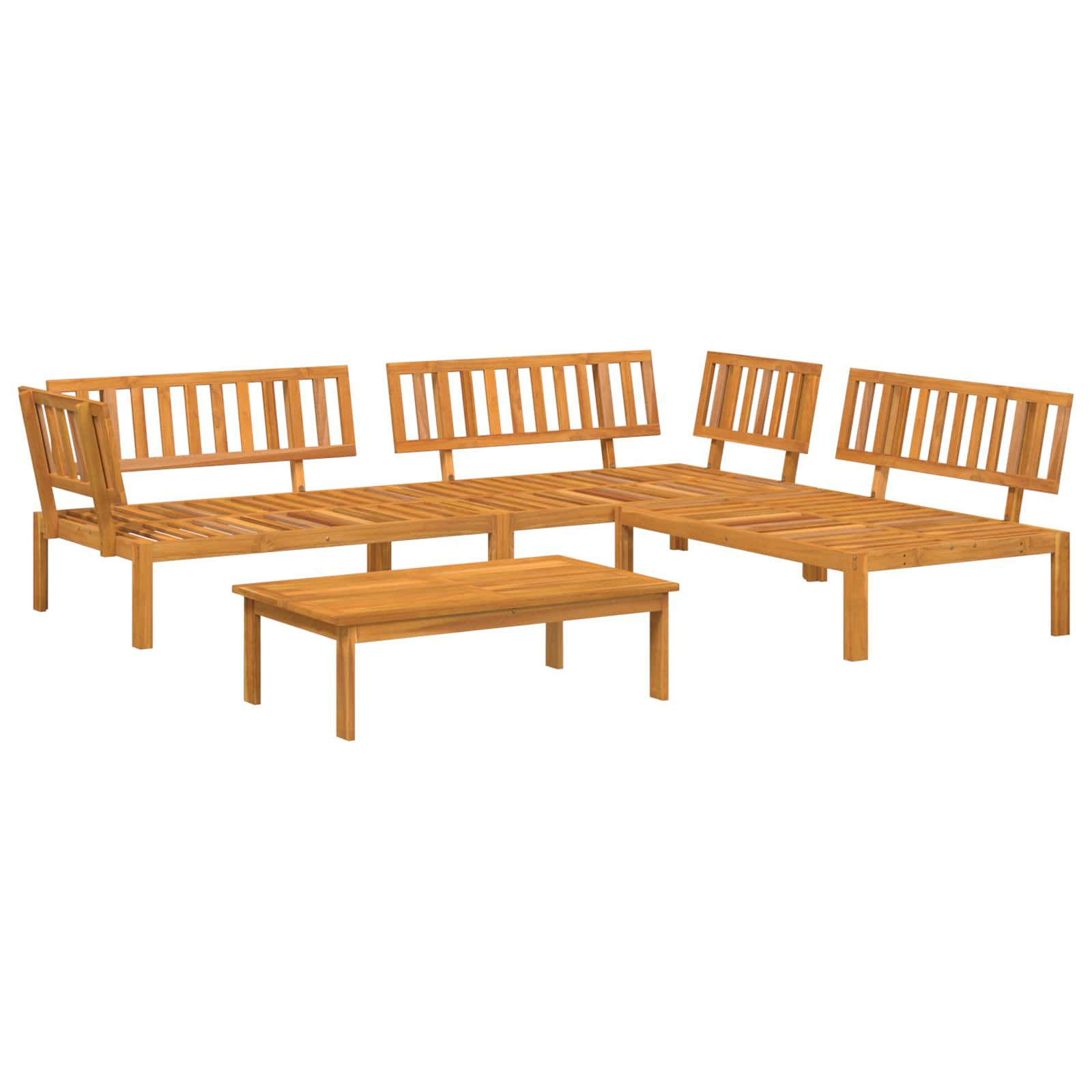 Juego de Sofá 4 pcs Gris Madera de Acacia Sólida
