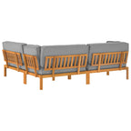 Juego de Sofá 4 pcs Gris Madera de Acacia Sólida