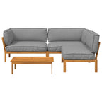 Juego de Sofá 4 pcs Gris Madera de Acacia Sólida