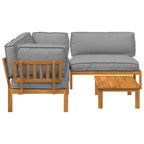 Juego de Sofá 4 pcs Gris Madera de Acacia Sólida