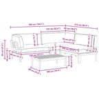 Juego de Sofá 4 pcs Gris Madera de Acacia Sólida