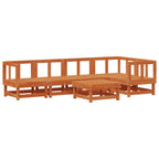 Conjunto de Sofás de Jardín 6 pcs Marrón Cera