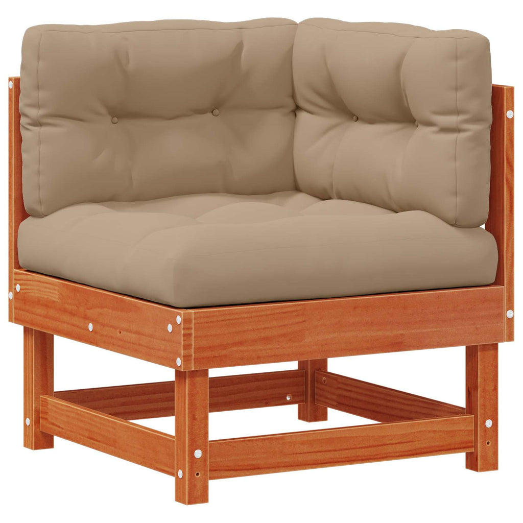 Conjunto de Sofás de Jardín 6 pcs Marrón Cera