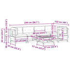 Conjunto de Sofás de Jardín 6 pcs Marrón Cera