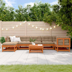 Conjunto de Sofás de Jardín ARAKIL 8 pcs Marrón Cera