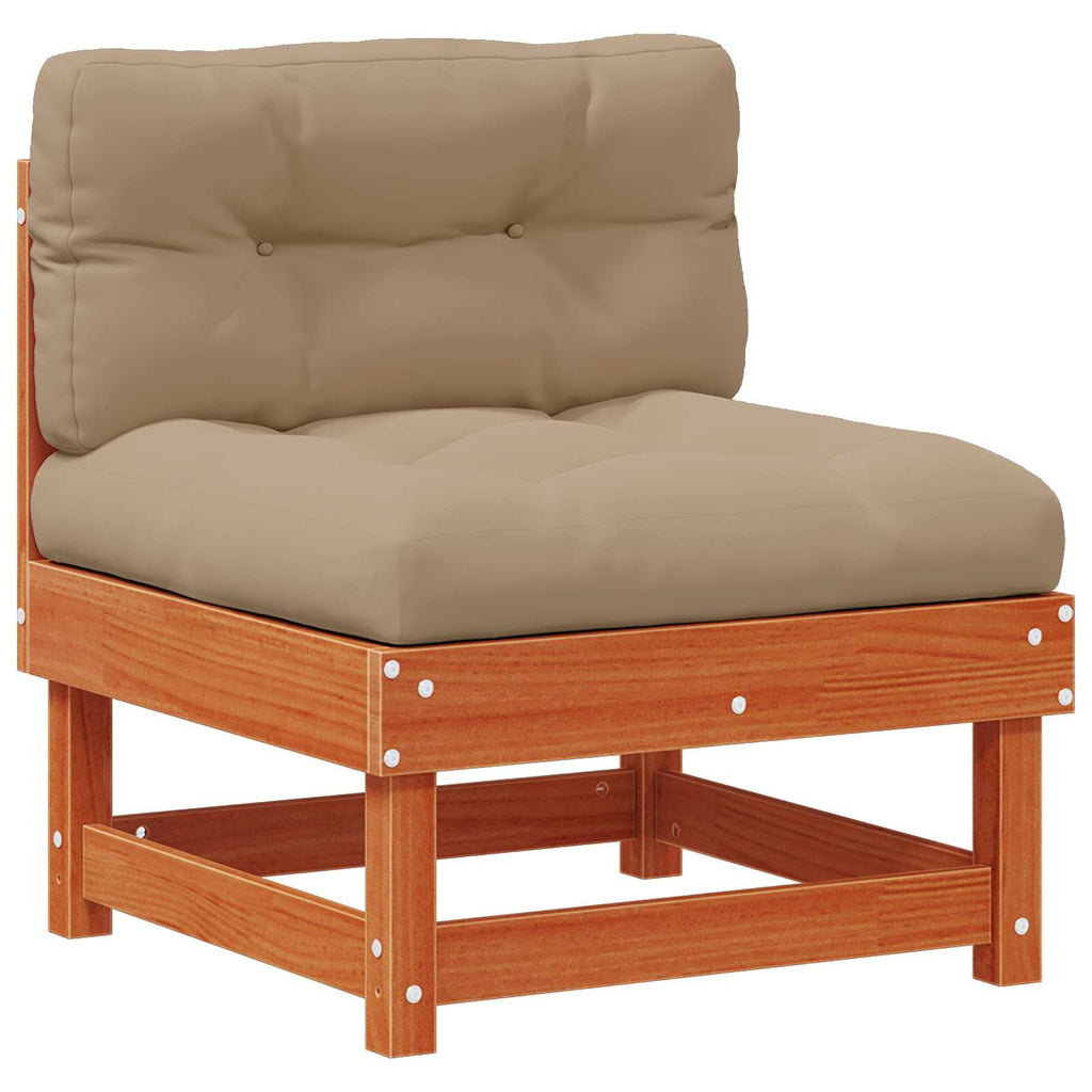 Conjunto de Sofás de Jardín ARAKIL 8 pcs Marrón Cera