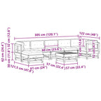 Conjunto de Sofás de Jardín ARAKIL 8 pcs Marrón Cera