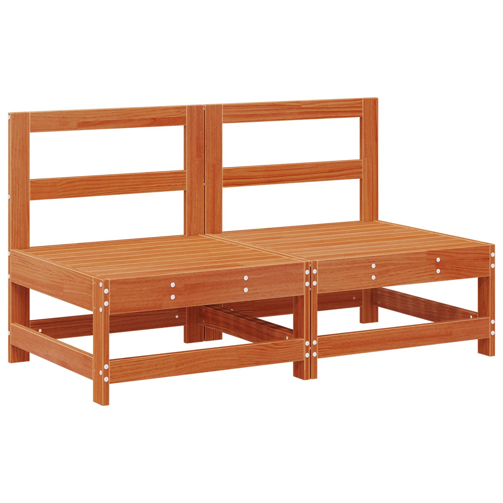 Conjunto de Sofás de Jardín 8 pcs Marrón Cera Pino macizo
