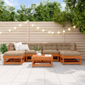 Conjunto de Sofás de Jardín 7 pcs Marrón Cera