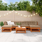 Conjunto de Sofás de Jardín 7 pcs Marrón Cera
