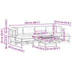 Conjunto de Sofás de Jardín 7 pcs Marrón Cera