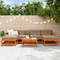 Conjunto de Sofás de Jardín 7 pcs Marrón Cera