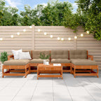 Conjunto de Sofás de Jardín 7 pcs Marrón Cera