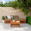 Conjunto de Sofás de Jardín 4 pcs Marrón Cera