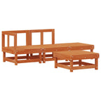 Conjunto de Sofás de Jardín 4 pcs Marrón Cera