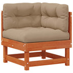 Conjunto de Sofás de Jardín 4 pcs Marrón Cera