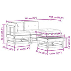 Conjunto de Sofás de Jardín 4 pcs Marrón Cera