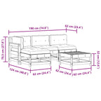 Conjunto de Sofás de Jardín 5 pcs Marrón Cera